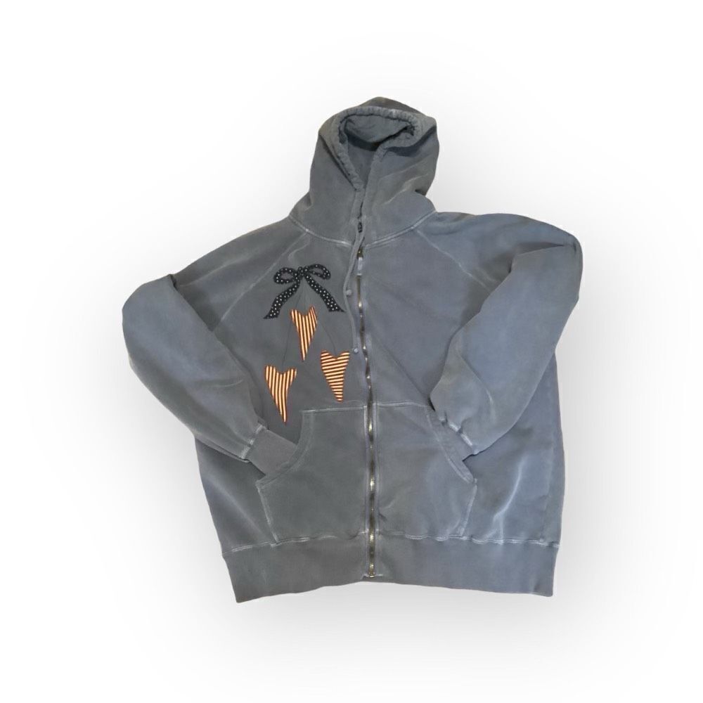 Vintage Authentic Pigment Zip Front Hooded Sweatshirt Size: 2XL